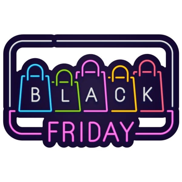 Sticker Black Friday Sacs colorés