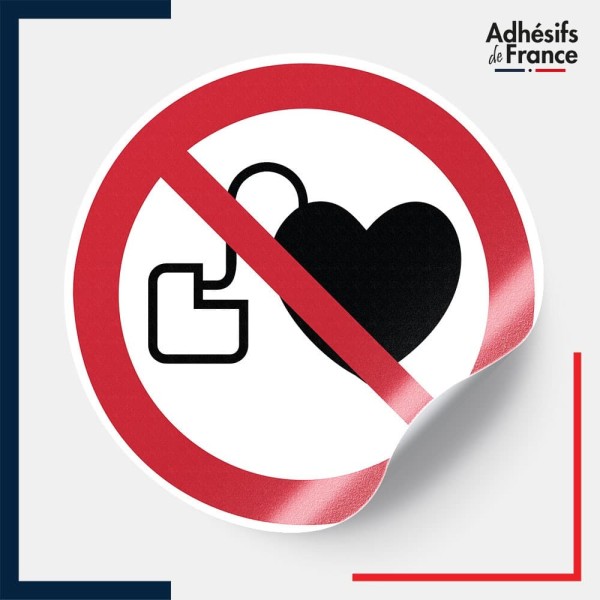 sticker autocollant accès interdit aux personnes avec un stimulateur cardiaque