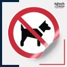 sticker autocollant interdiction d'accès aux chiens