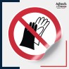sticker autocollant interdiction de porter des gants