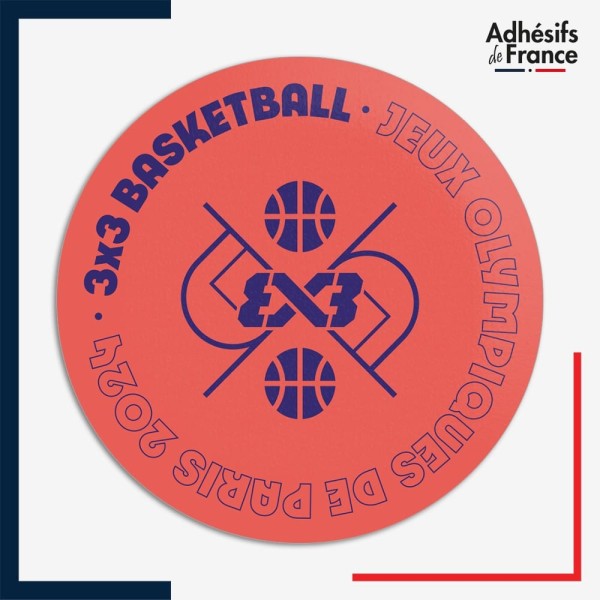 Sticker JO Paris 2024 Pictogramme 3x3 Basketball
