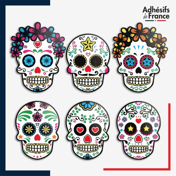 Sticker Têtes de mort mexicaines